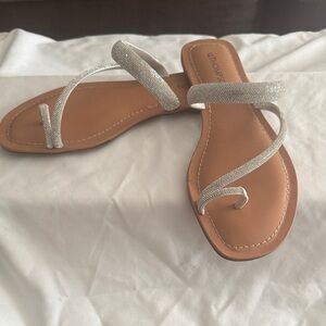 Women's Silver Strappy Sandals